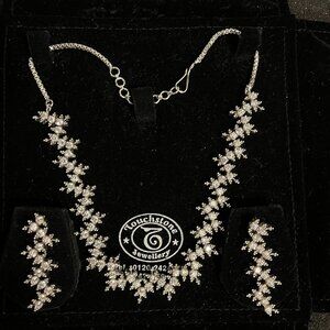 Crystal Stainless Steel Jewelry Set (Necklace + Earrings) *BRAND NEW*